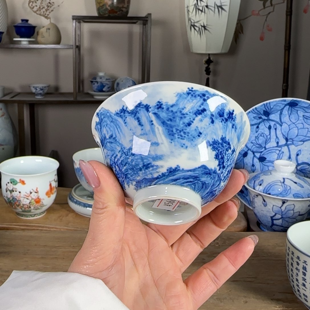 杯景德镇陶瓷柴烧多人