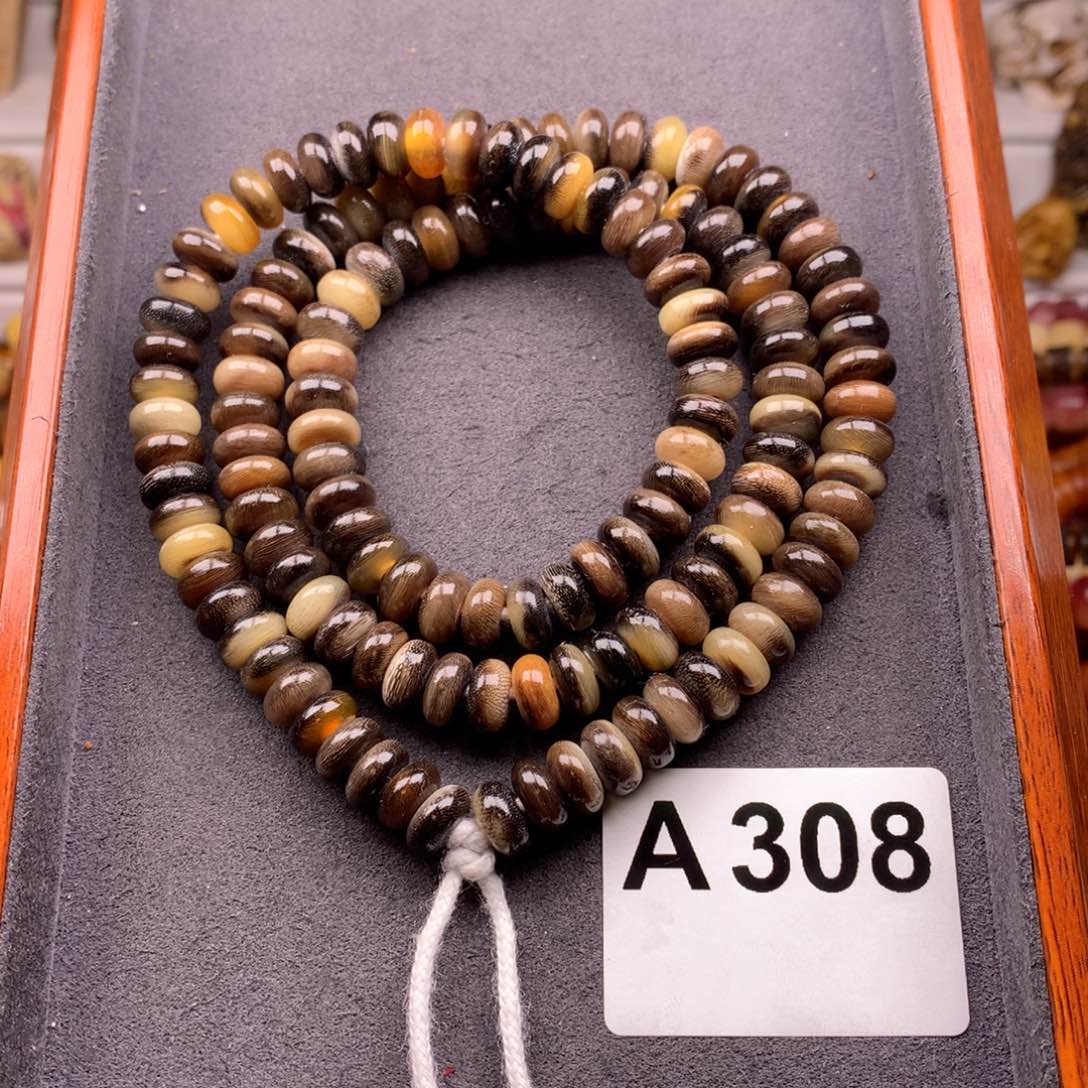 驼骨手串/手链0.9驴蹄半蜜色138珠