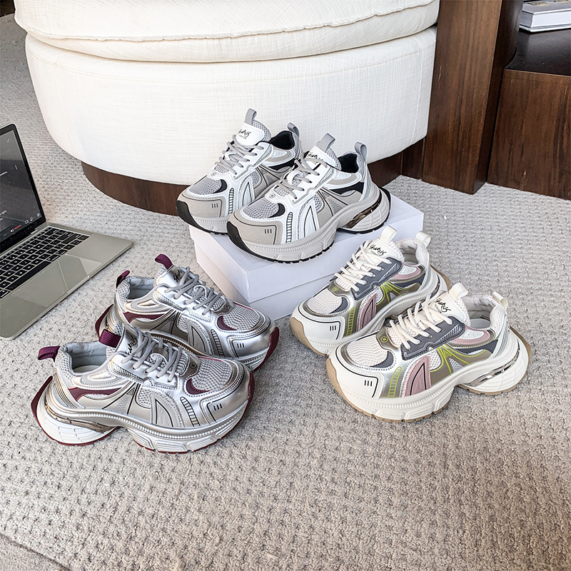 爆款厚底老爹鞋女增高显脚小百搭2025新款休闲运动鞋P5801