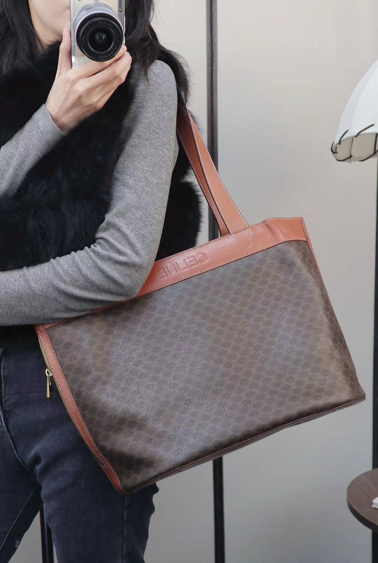 95新 Celine/思琳 老花大号托特包单肩包/秋境中古 1174