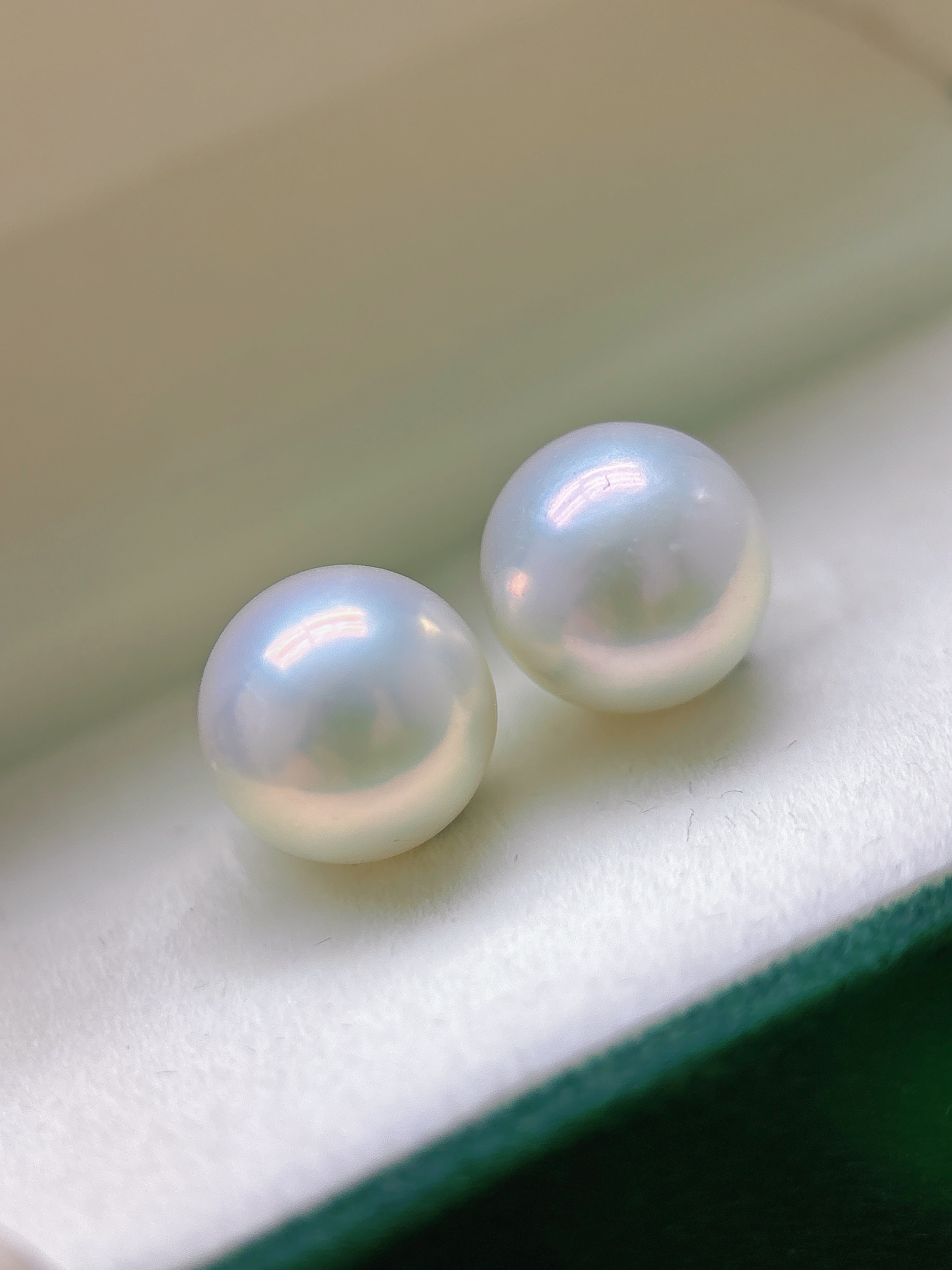 11-12mm淡水白珍珠正圆耳钉s925银