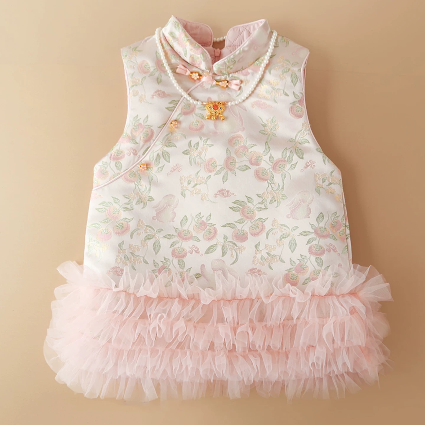 女童旗袍裙秋冬2025新款儿童宝宝洋气夹棉礼服国风刺绣汉服连衣裙