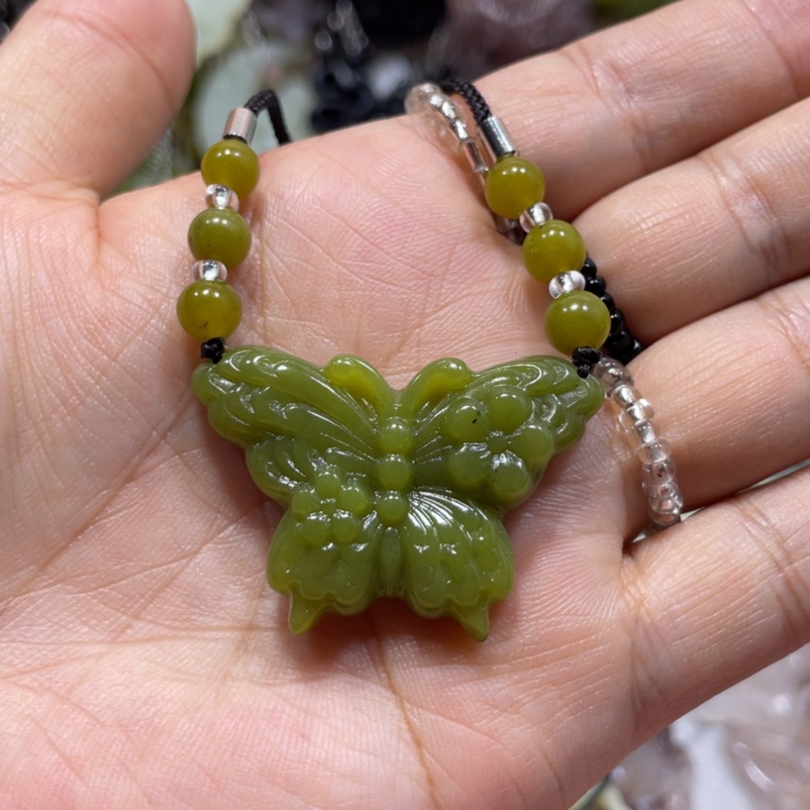 【闪购商品】岫玉颈饰未镶嵌3吊坠