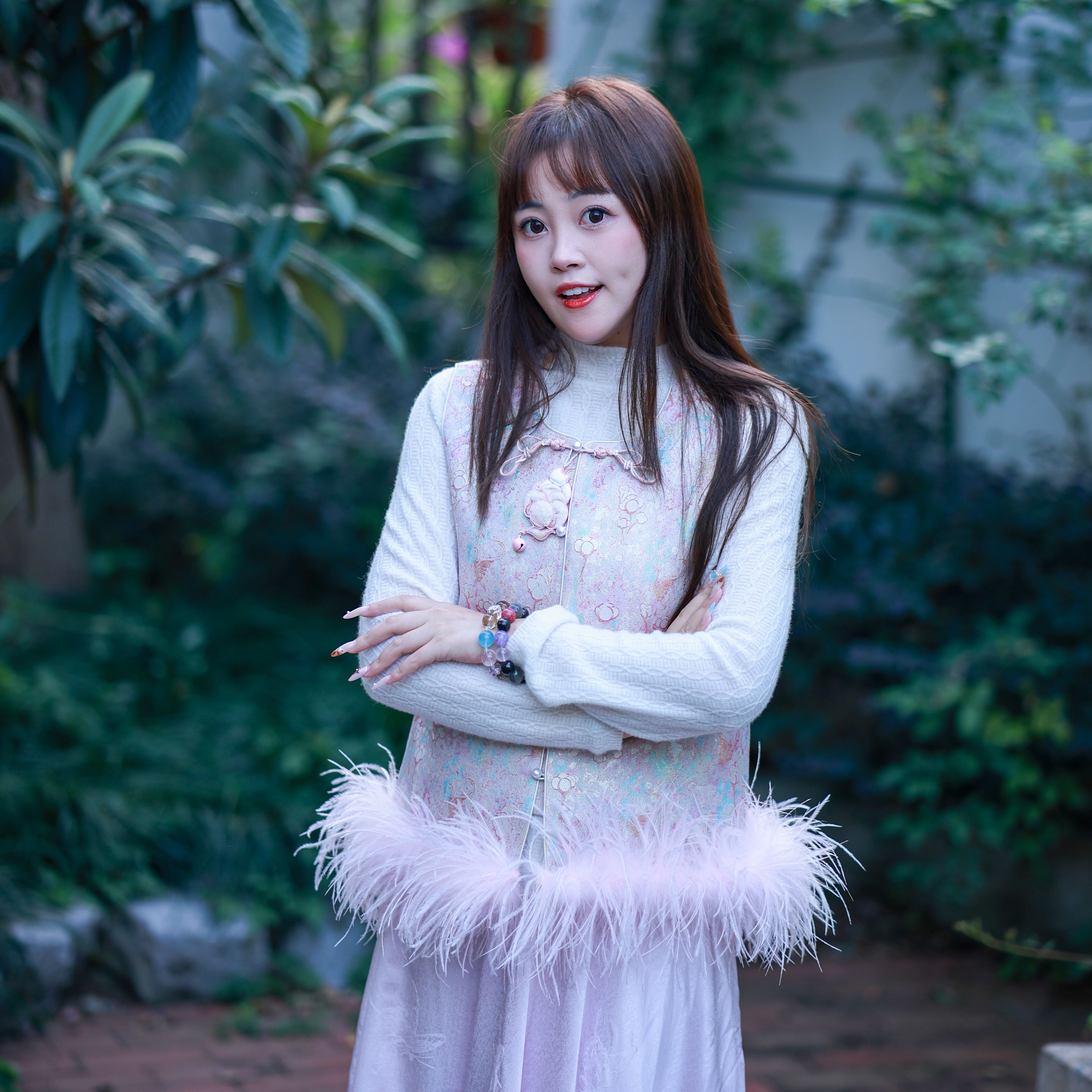 【小喜·裳欢喜】'蝶梦相依'李德喜新中式高定羽毛马甲X0150