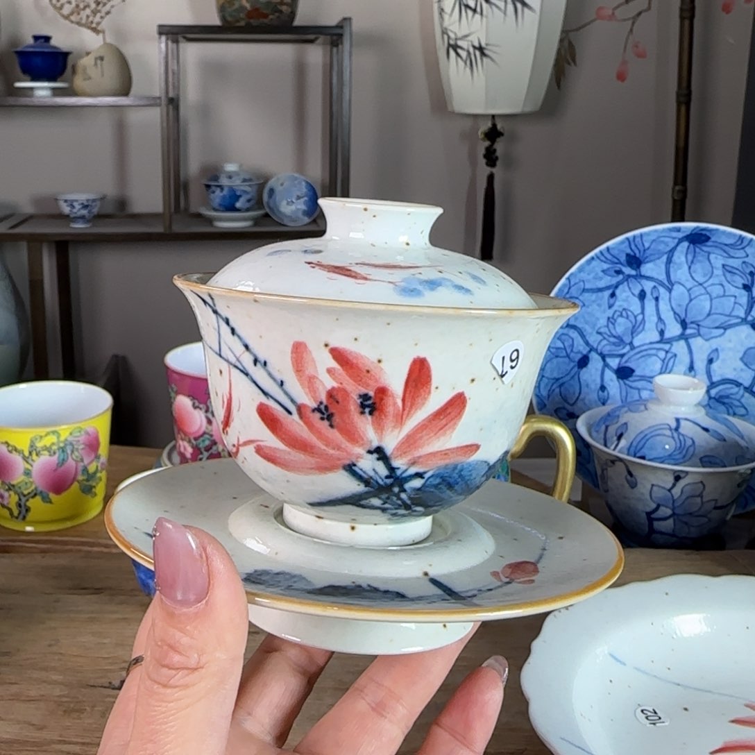 杯景德镇陶瓷柴烧多人