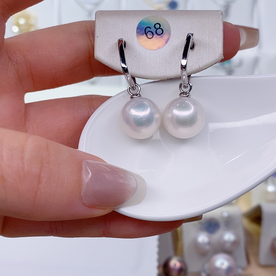 晴***儿淡水珍珠银S925镶嵌耳饰12➕