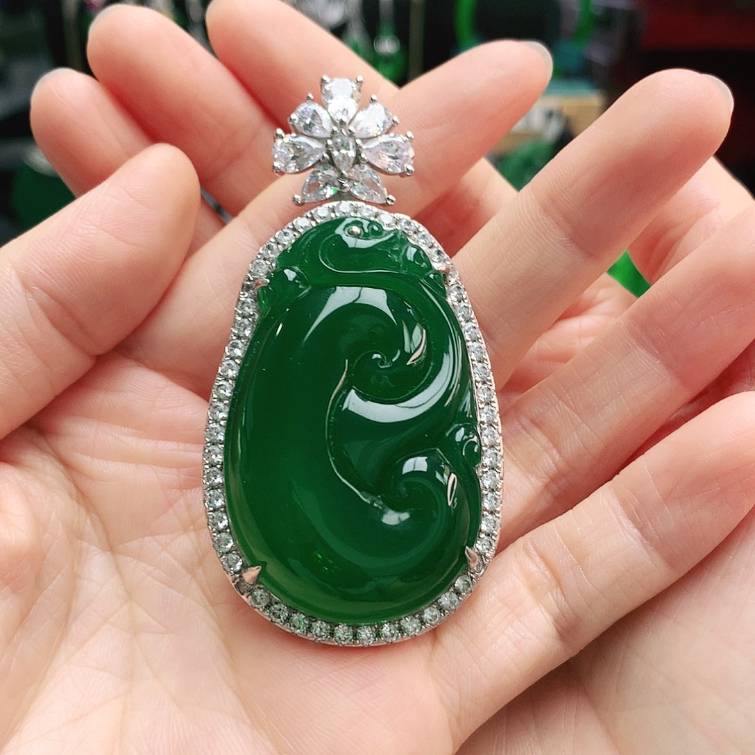 玛瑙/玉髓吊坠银S925镶嵌