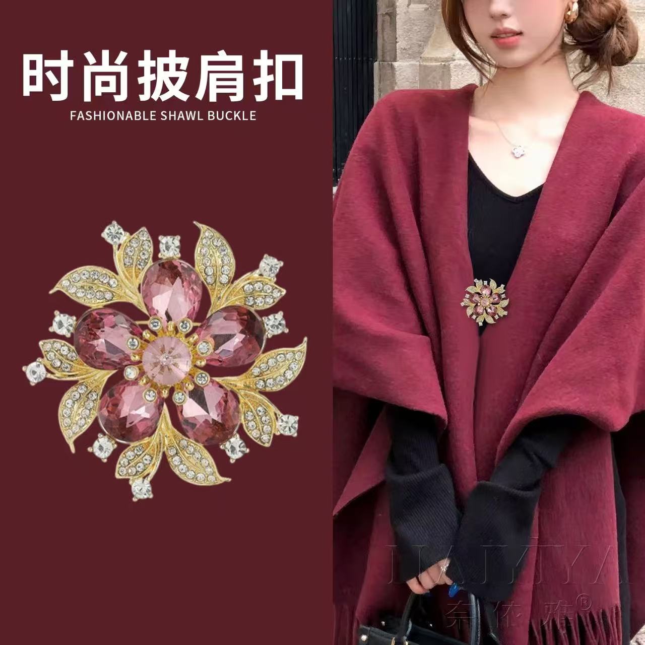 铜合金合成锆石胸针 铜合金 时尚百搭胸针8838