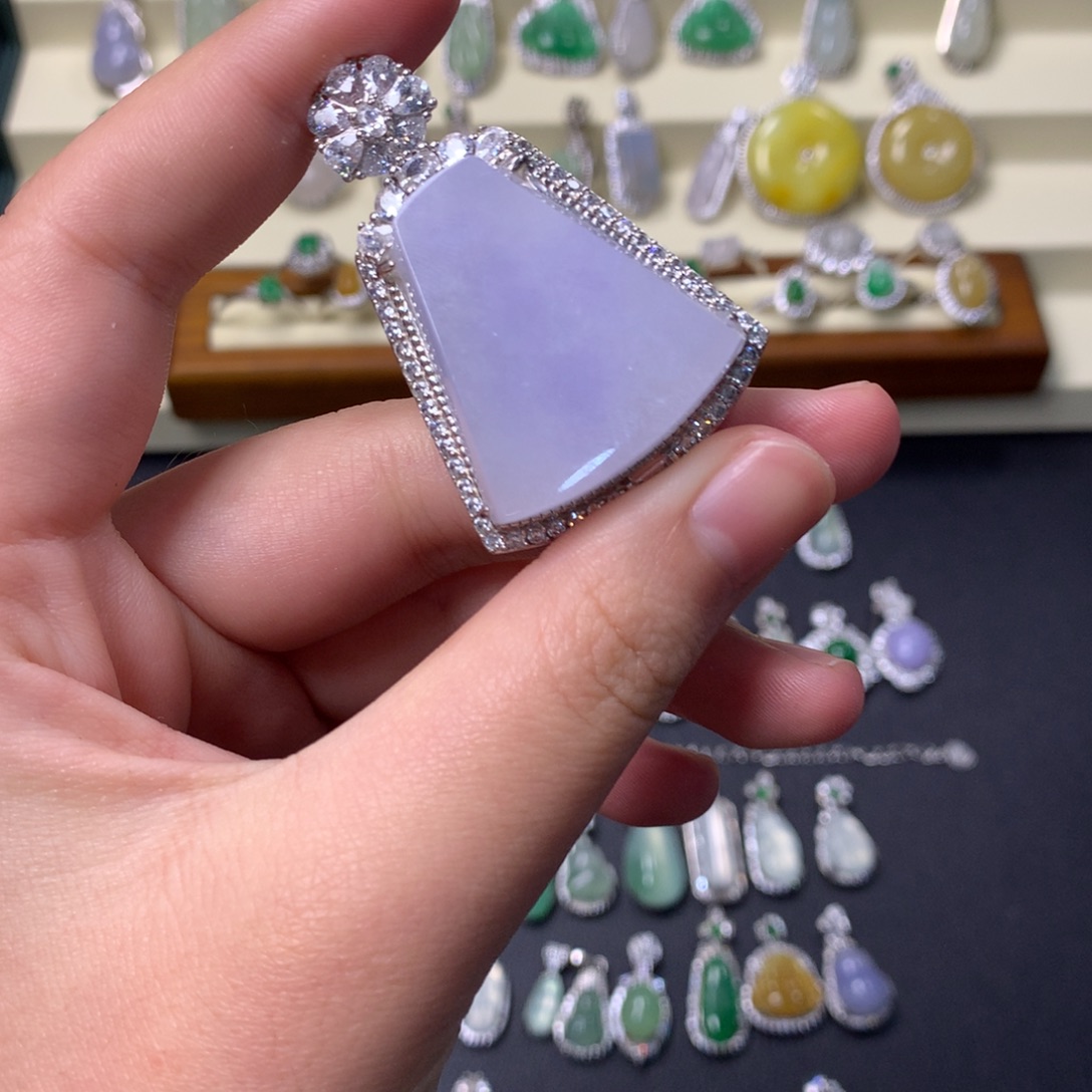 翡翠银S925镶嵌颈饰