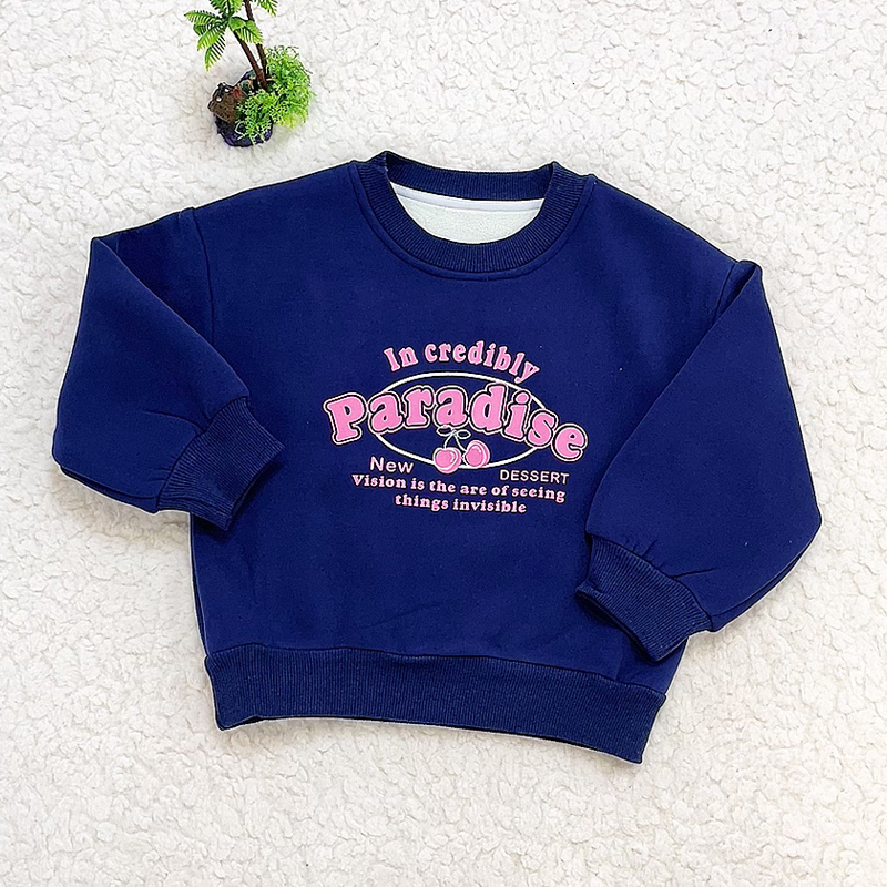 女中小童绒衫上衣儿童甜美樱桃加绒卫衣Y4611406