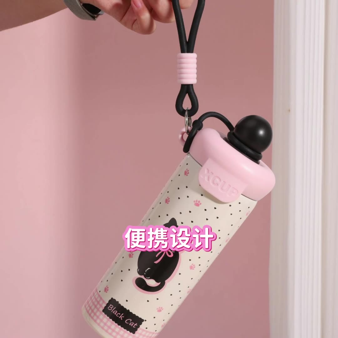 保温杯水杯可爱学生防摔便携网红创意保温杯水杯可爱学生防摔便携