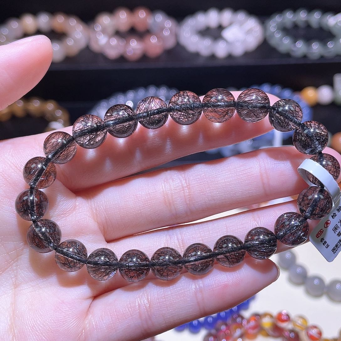 水晶手链未镶嵌发晶手链，晶体通透8.8