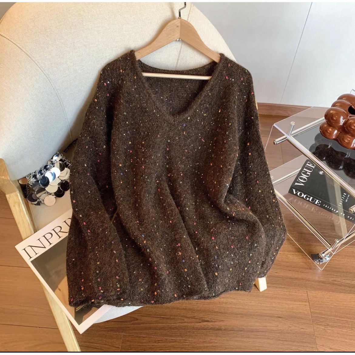 『时尚毛衣D』简约设计款显瘦百搭时尚毛衣4944