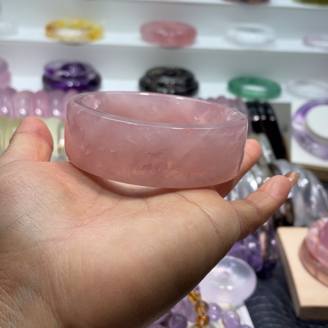 水晶手镯59.6圈口8号未镶嵌