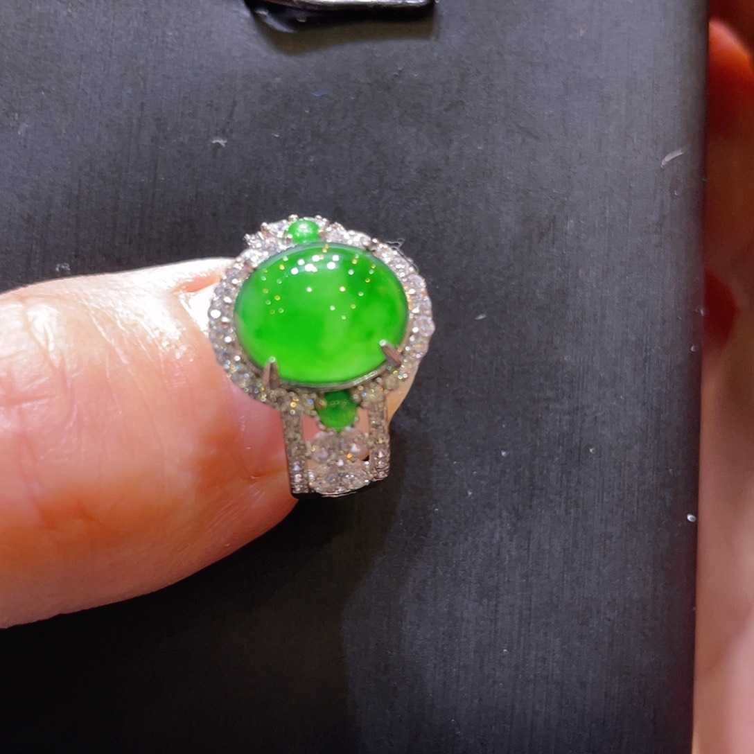 吊坠(不含链)银S925镶嵌翡翠