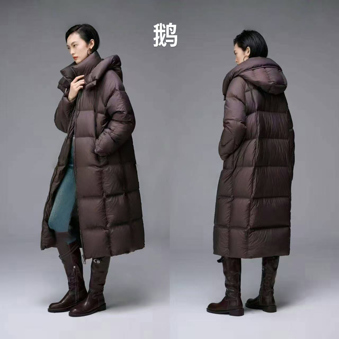 邹先森8836-30冬季时尚保暖新款连帽轻薄宽松加厚韩版大码