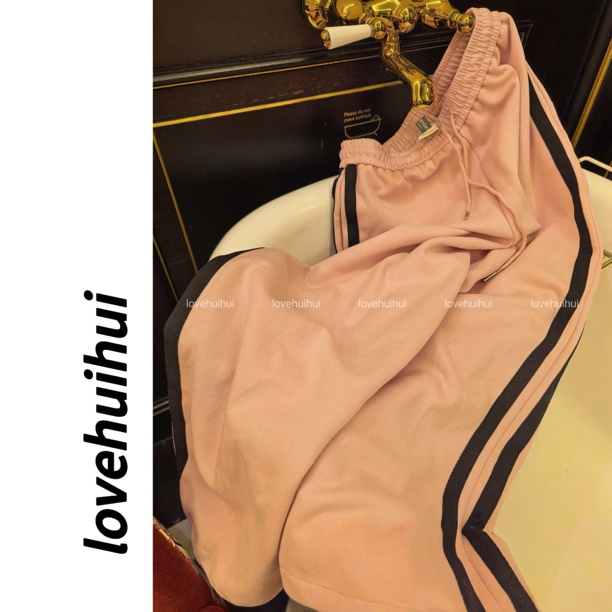 lovehuihui 《韩系OOTD》韩国慵懒风运动休闲宽松阔腿女裤