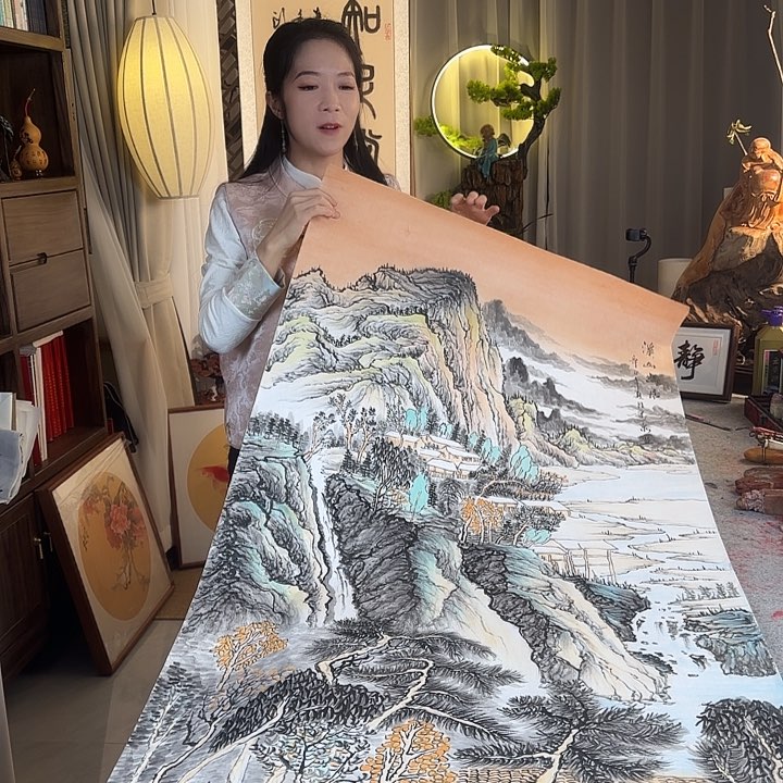 书法石万泉老师竖山水