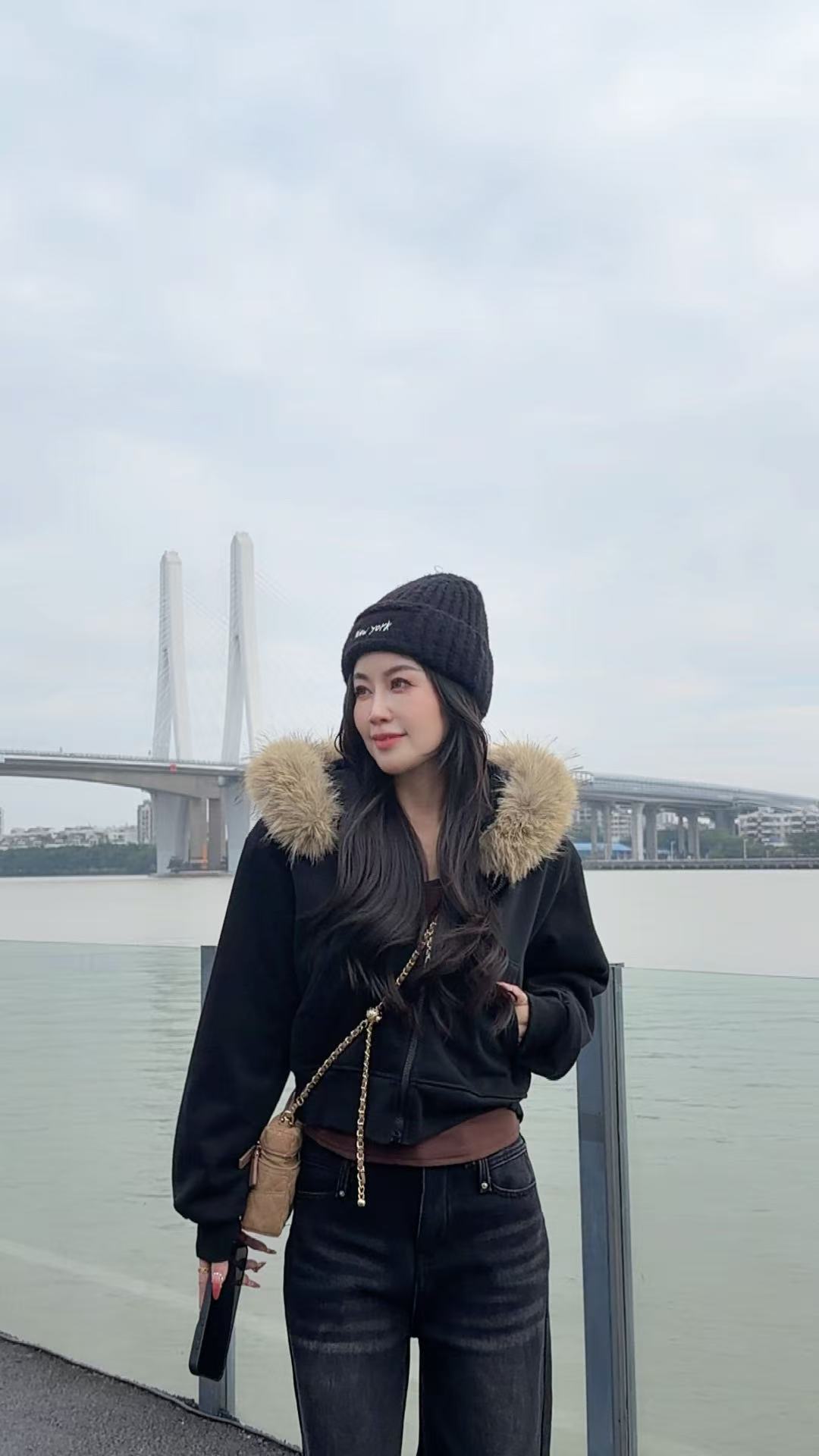 L.X~秋冬休闲风毛领高级感短款秋季显瘦开衫洋气外套7027