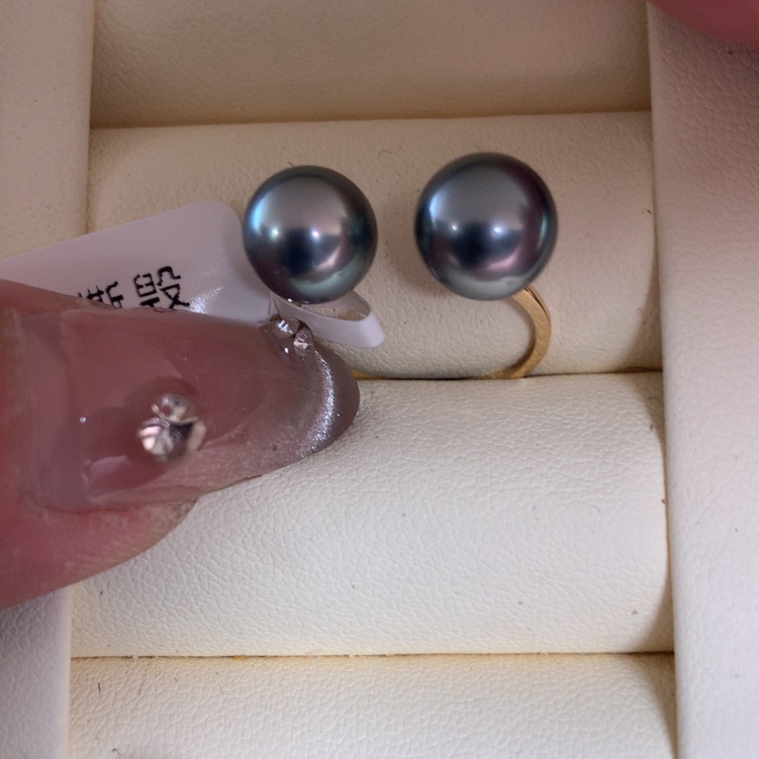 海水珍珠戒指18K金镶嵌