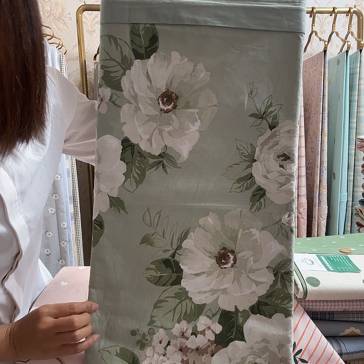 全棉全棉全棉被套绿花