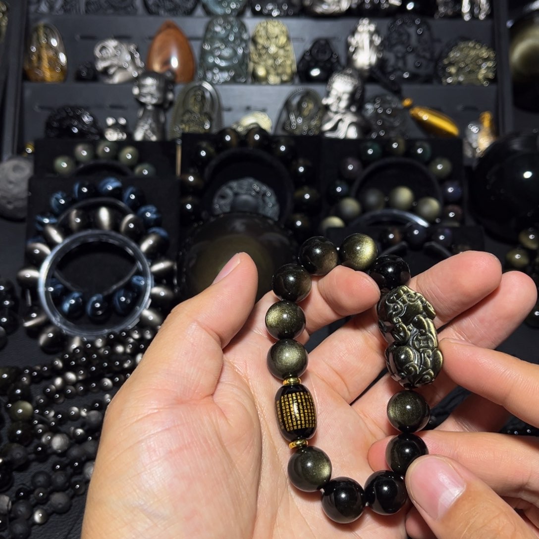 未镶嵌黑曜岩珠宝奇石@****?