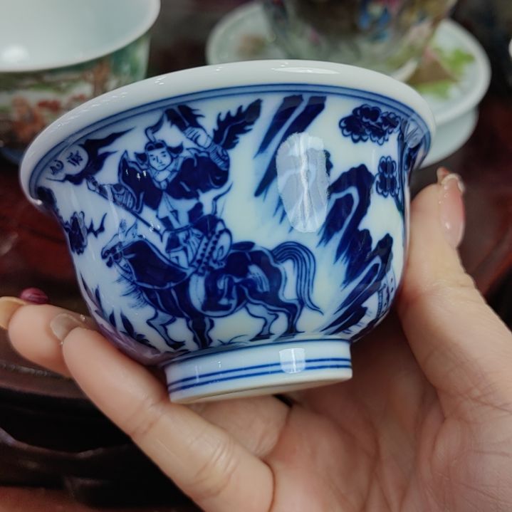 元青花柴窑手绘青花