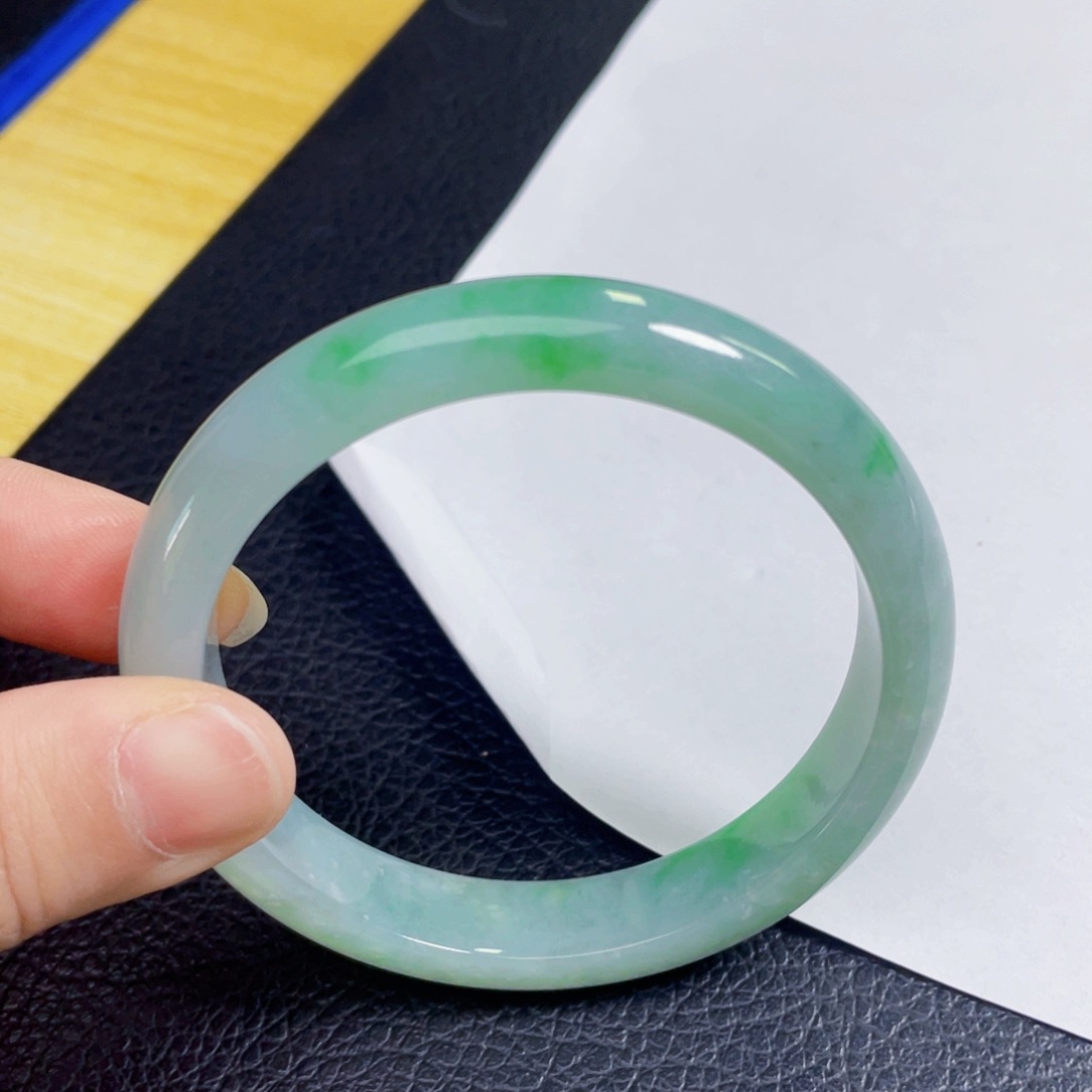 翡翠手镯未镶嵌54圈有纹拍下默认买断不退换