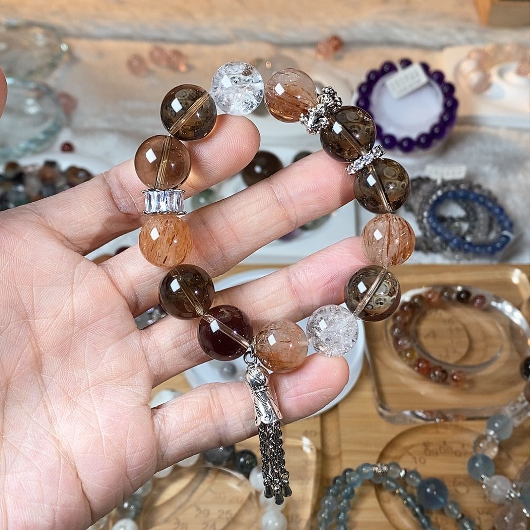 水晶手链未镶嵌黑金超14