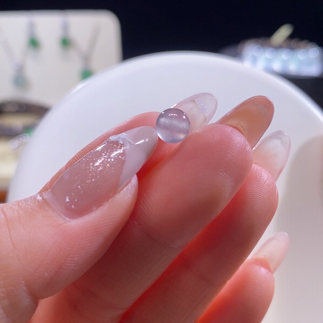 7***y翡翠未镶嵌颈饰翡翠黑钢小珠6.4mm