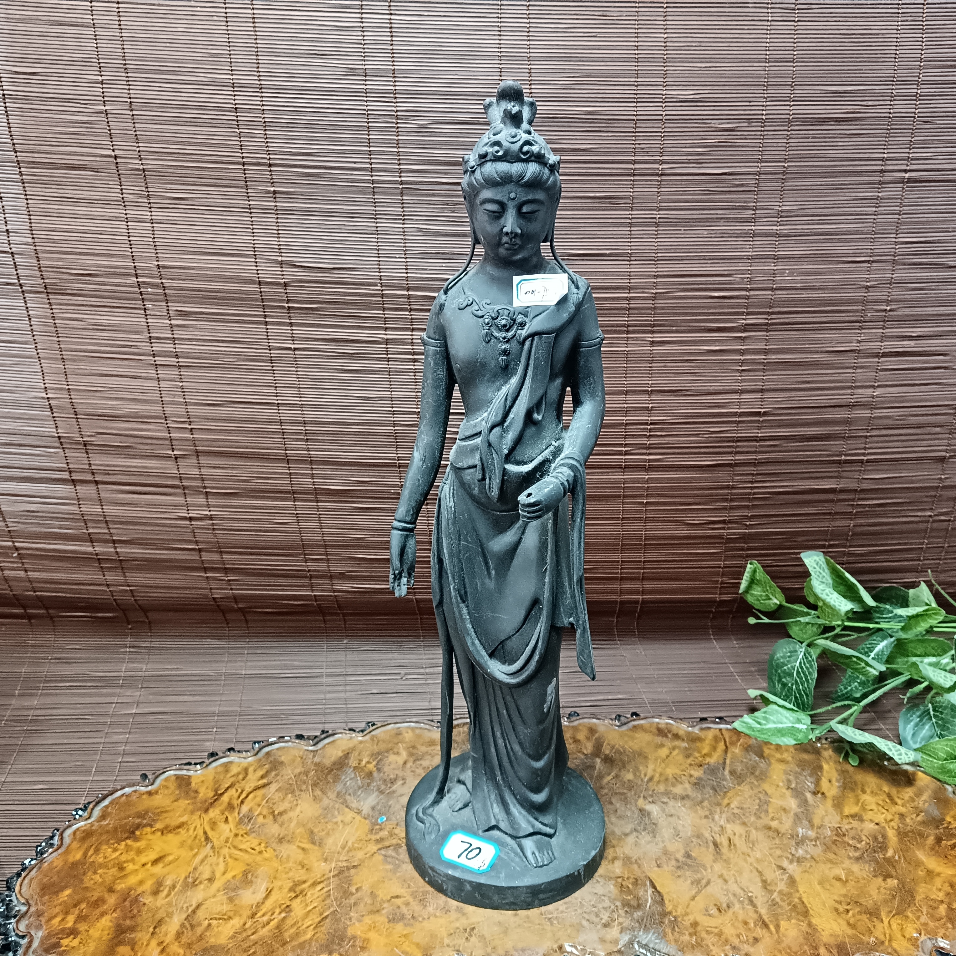 70号博铜制人物摆件祈福缺件