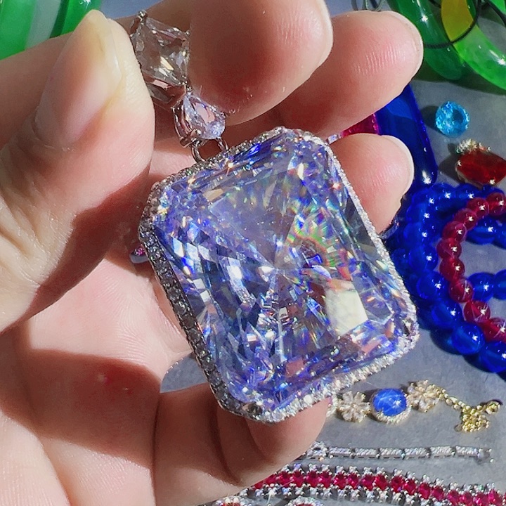 钨金红色蓝色满钻镶嵌