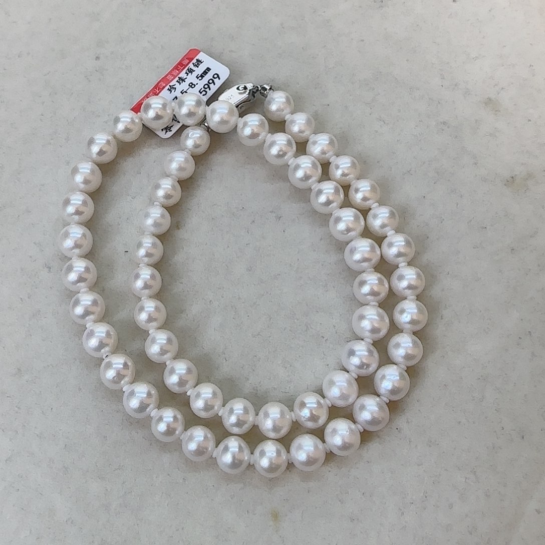 淡水珍珠项链银S925镶嵌