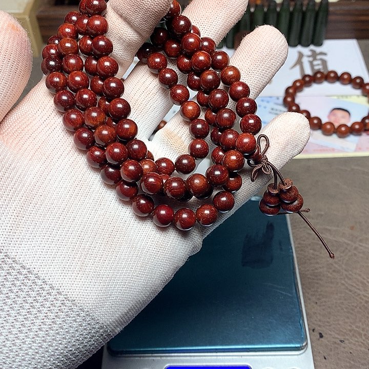 手串/手链小叶紫檀巧*力08 108 颗顶泥金星