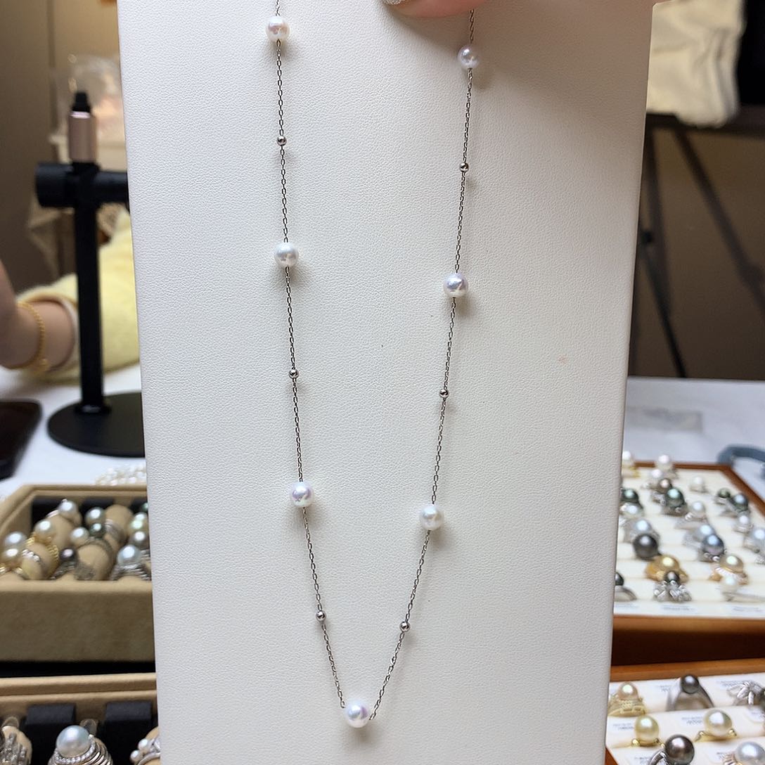 淡水珍珠颈饰银S925镶嵌