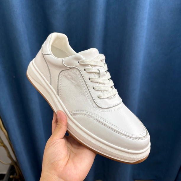 头层牛皮纯白色男士休闲皮鞋时尚百搭潮流软底软面鞋2505