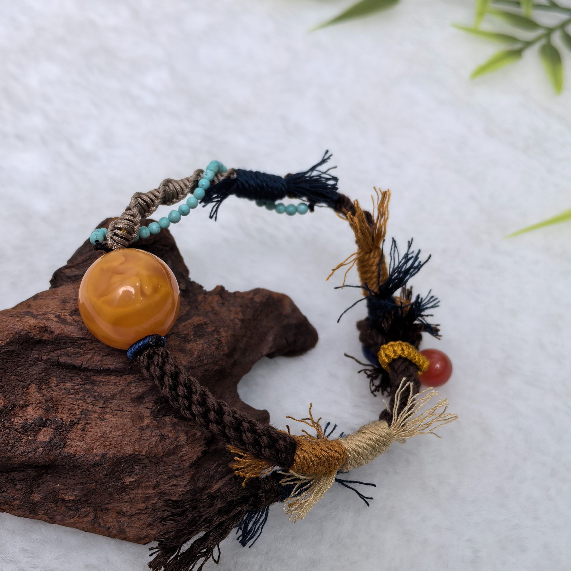 【蜜语】原矿天然蜜蜡大圆珠藏风精致手绳17mm+