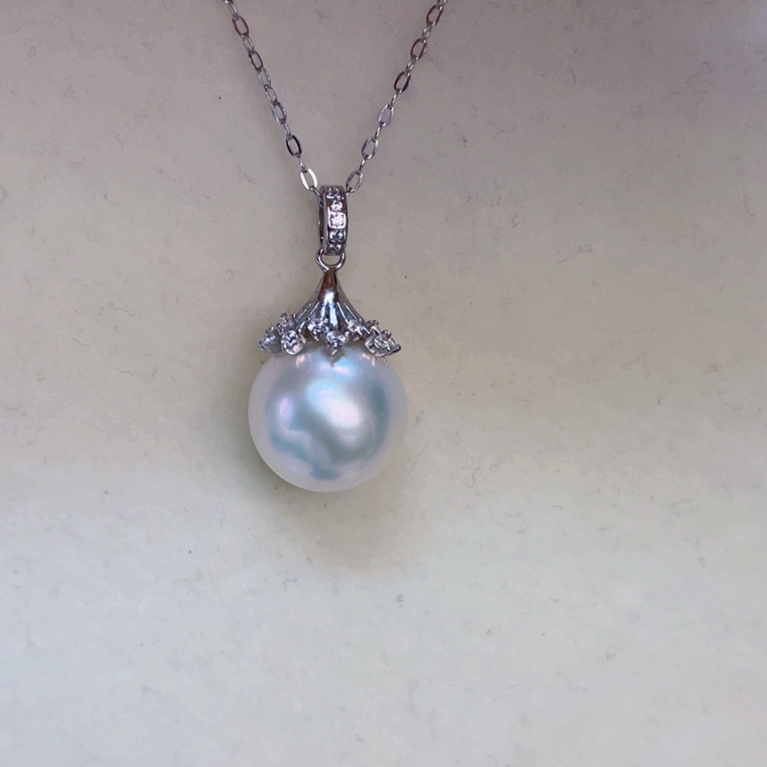 淡水珍珠吊坠(赠链)银S925镶嵌