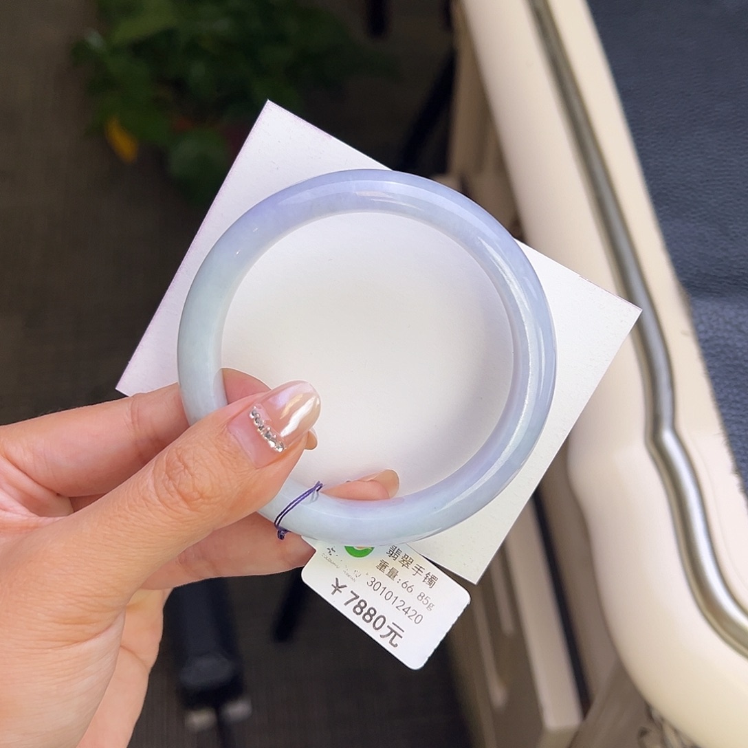 翡翠未镶嵌手镯59紫罗兰