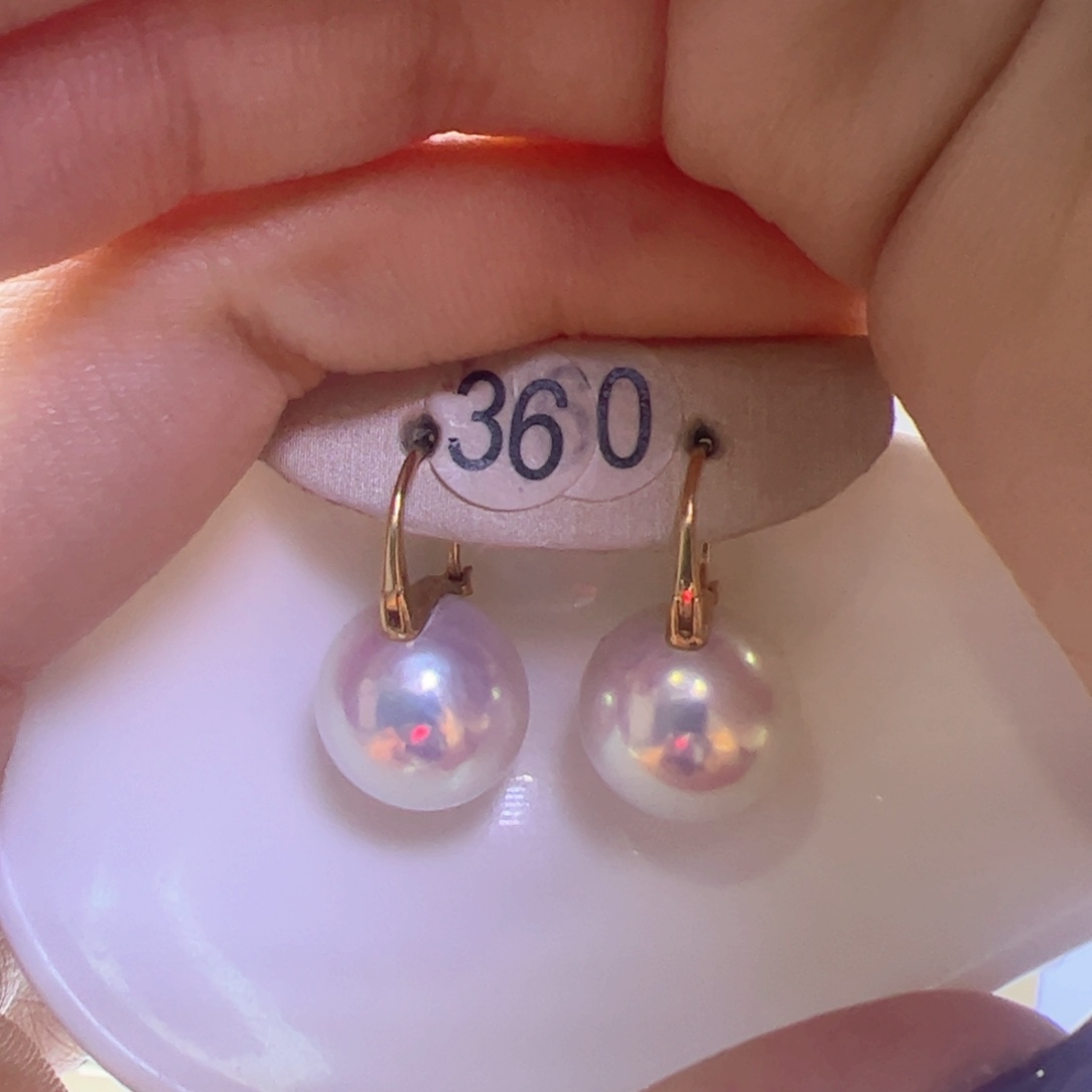 淡水珍珠耳饰18K金镶嵌
