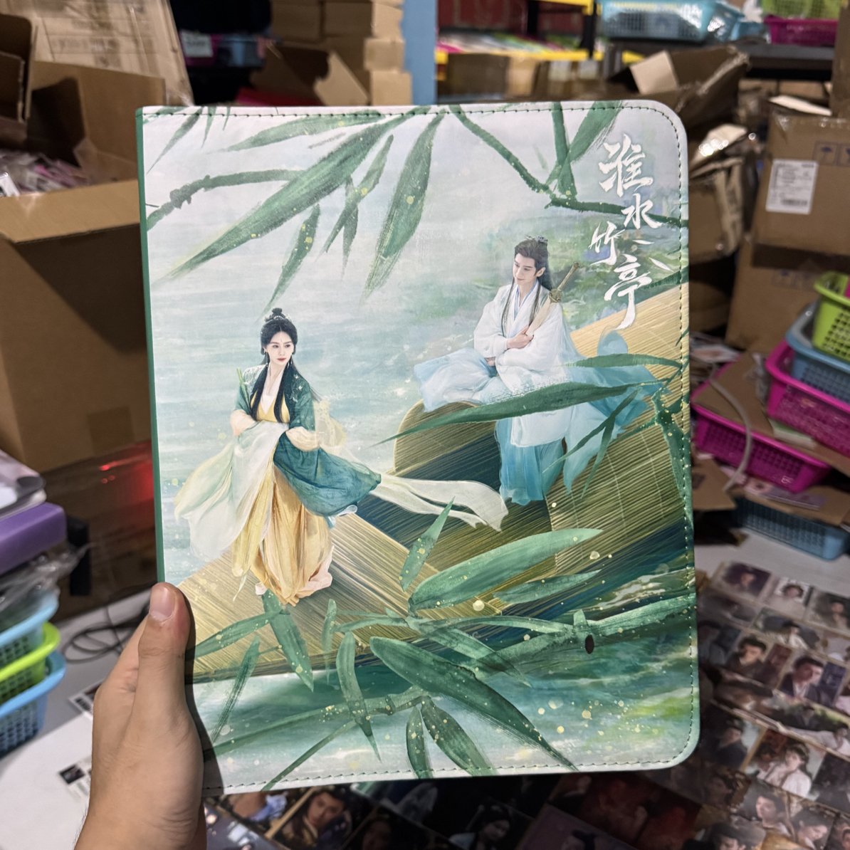 hitcard淮水竹亭箱配皮质九宫格白色内页双面大卡册！