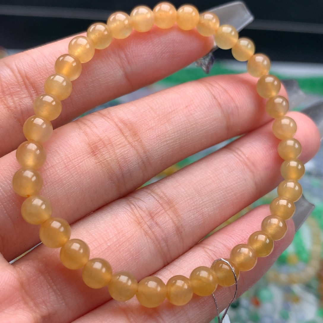 翡翠手链未镶嵌小****圆卡