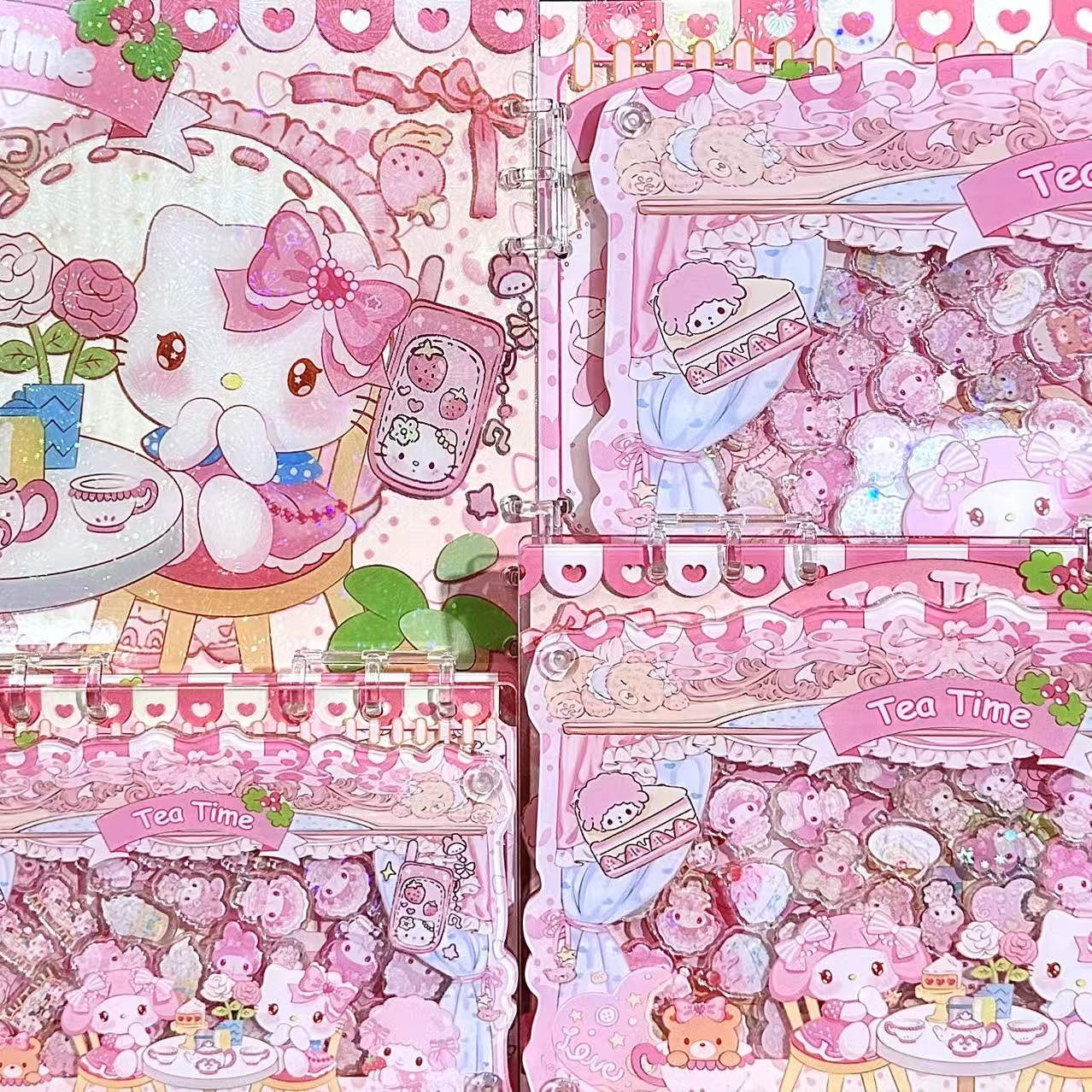 【新款粉色三丽鸥】高定摇摇本套餐活页本手工DIY收纳盒亚克力