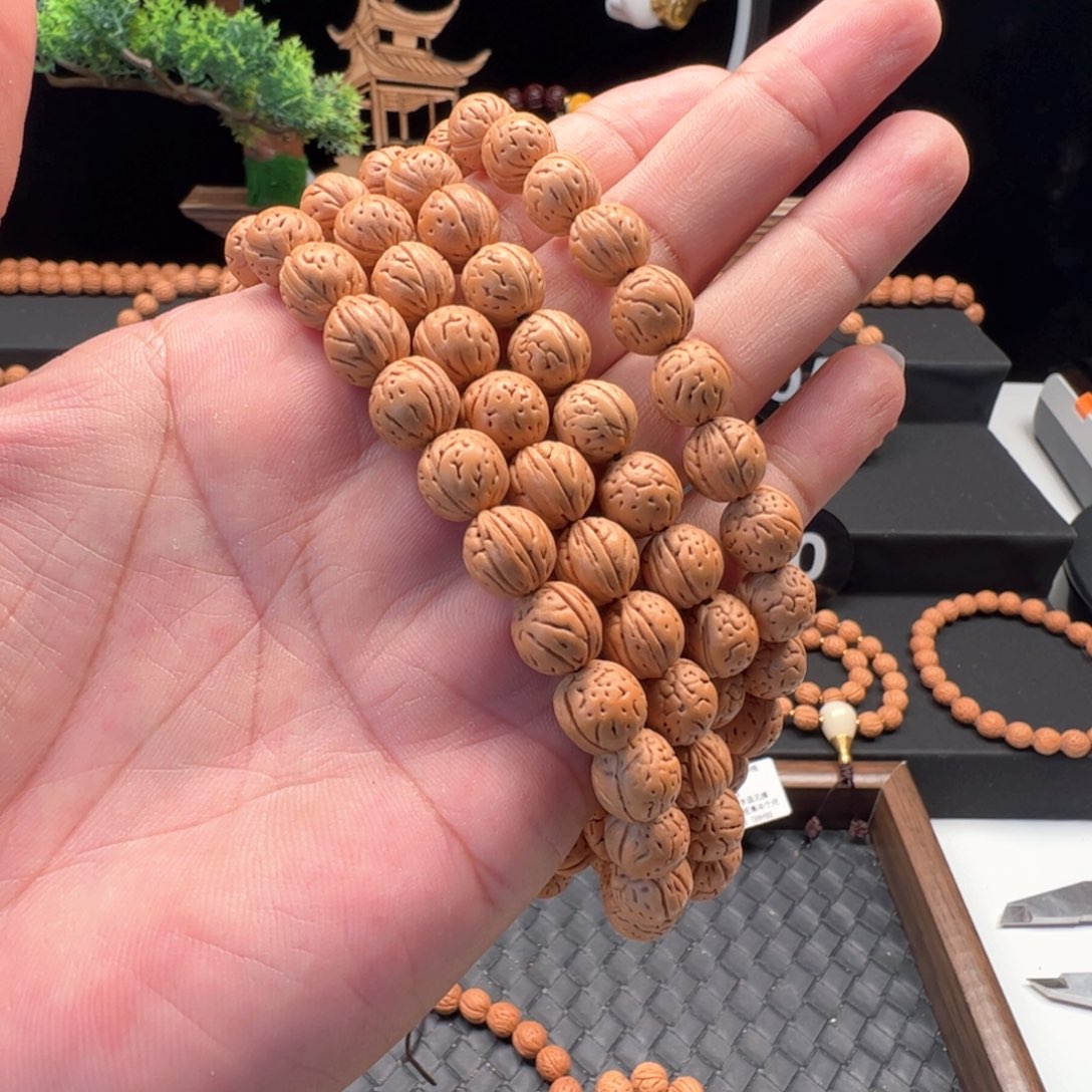 用***3手串文玩核桃精品野生桃核脖挂108+6备籽