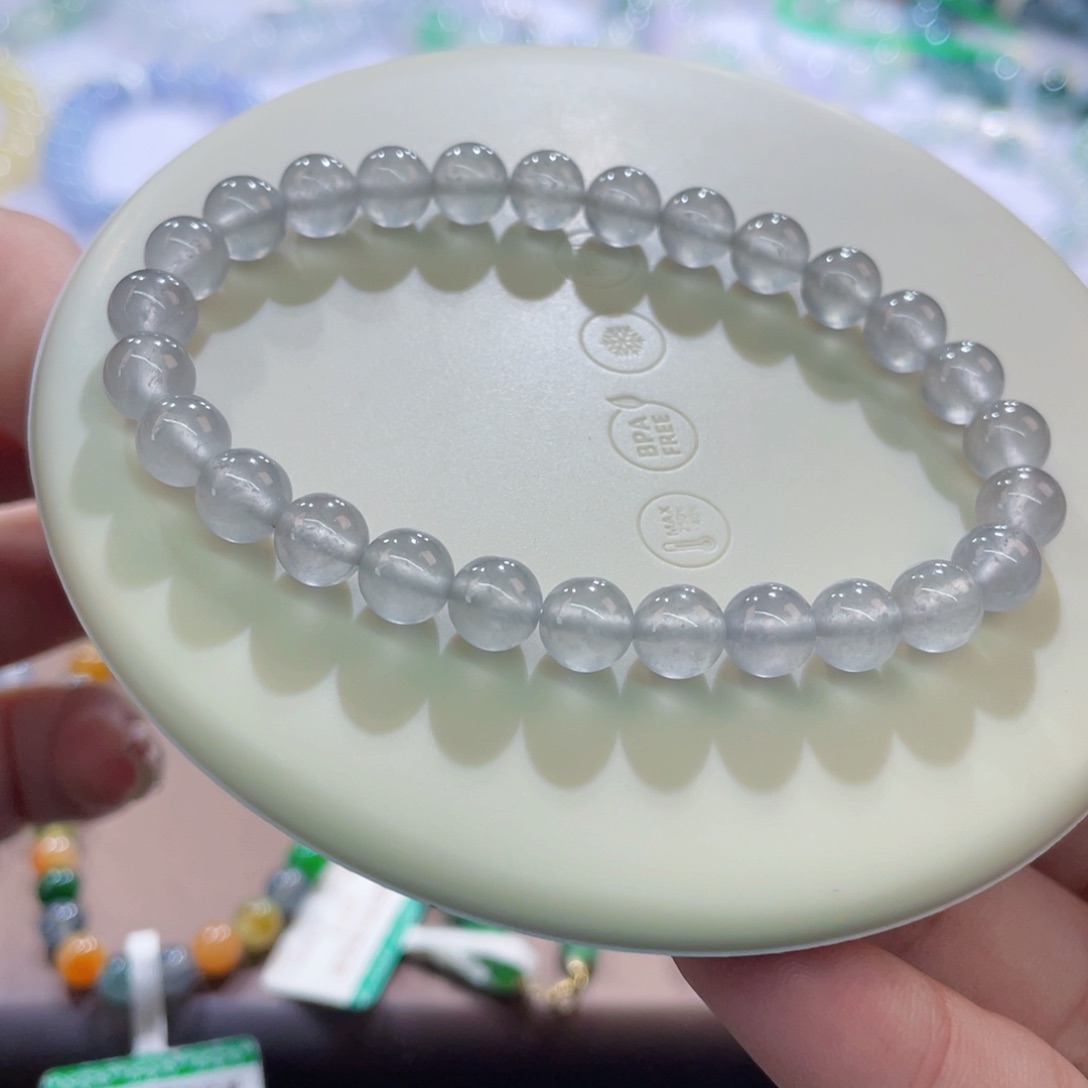 手链翡翠未镶嵌茶钢木纳卡6.5