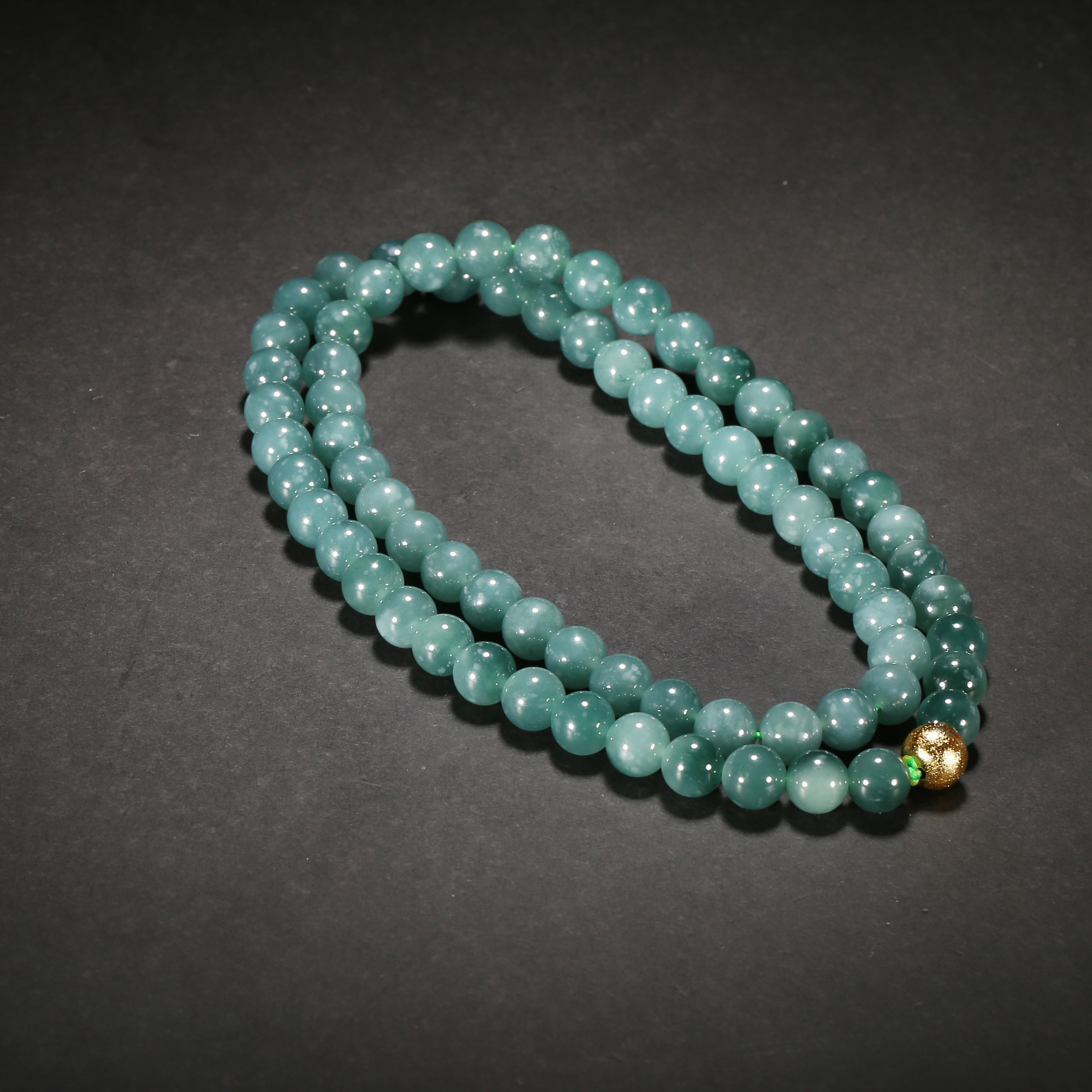 清代*翡翠圆珠项链/11XQ2843/翡翠【北京文博】