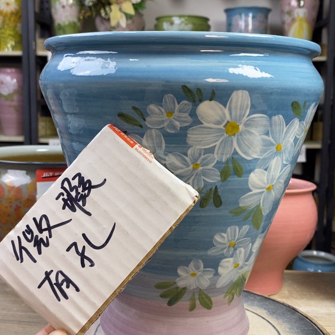 景德镇手工手绘陶瓷花盆