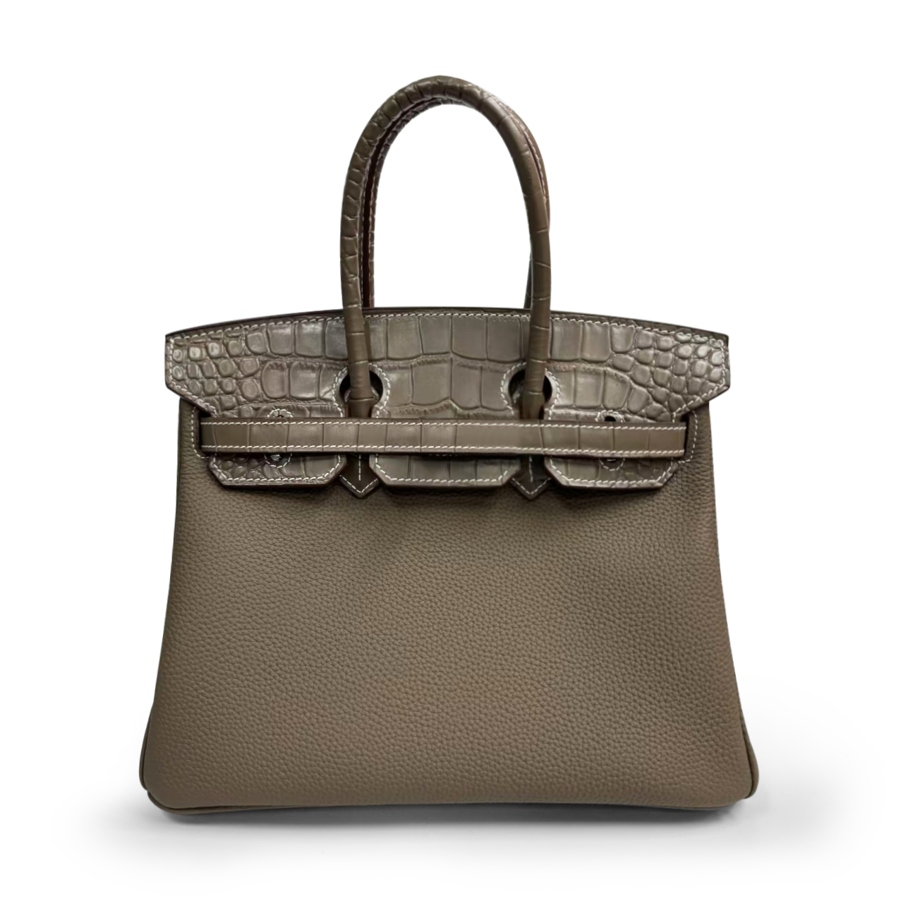 新款【BK半鳄鱼纹拼togo大象灰】女款包时尚手提百搭斜跨单肩包