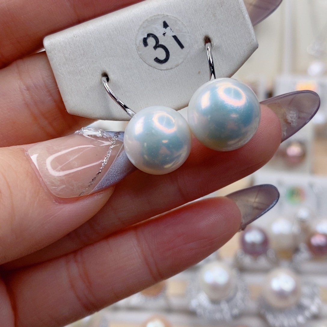 淡水珍珠耳饰合金