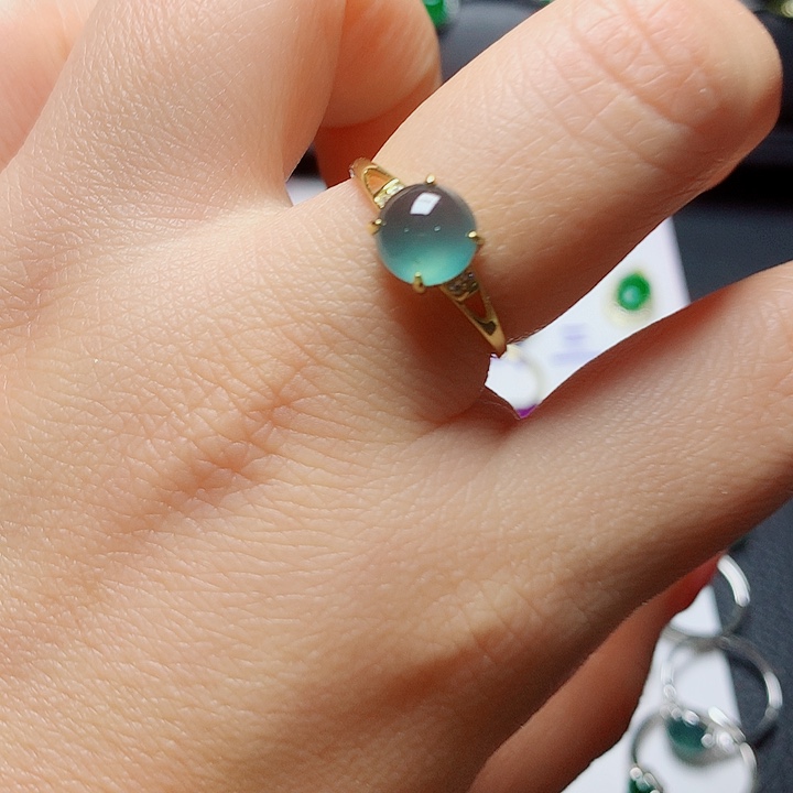 银S925镶嵌戒指翡翠